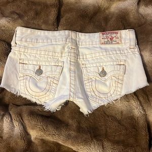 Size 27 True Religion White Denim Shorts